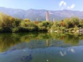 The beautiful, elegant and fascinating three pagodas in Yunnan Royalty Free Stock Photo